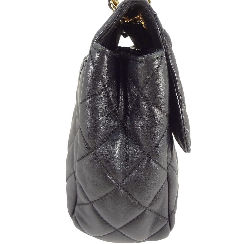 Michael‎ Kors Sloan Black Quilted Lamb Leather Shoulder Bag Crossbody Gold Chain - Picture 4 of 12